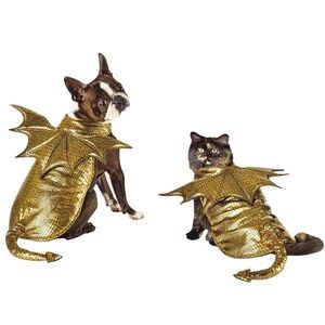 Hyde & EEK! Boutique Gold Metallic Dragon Dog and Cat Halloween Costume